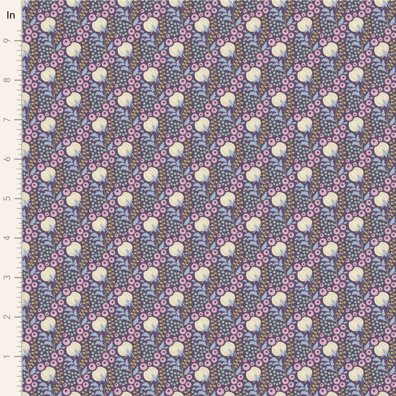 Tilda Patchwork Stoff Baumwolle - Sanctuary - Cottonfield Eggplant